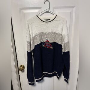 Alan Stuart vintage Navy and White Sailboat Sweater